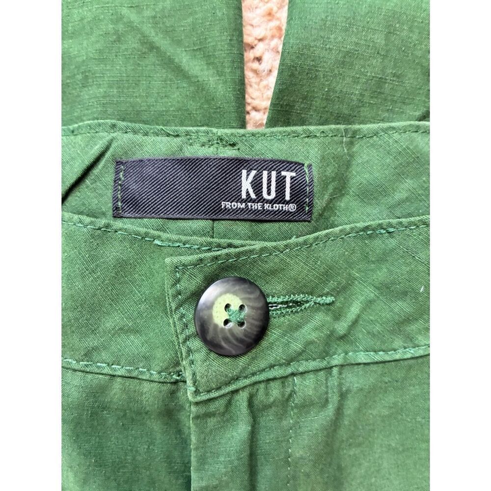 Kut from the Kloth Wide Leg fitted high waisted Trousers in Pine Green - Picture 7 of 7